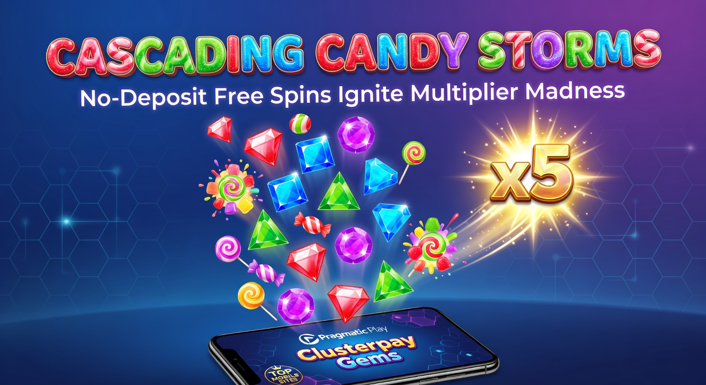 Vibrant cascading candy symbols exploding into multiplier storms on Pragmatic Play's clusterpay reels, showcasing gem clusters glowing on a mobile screen