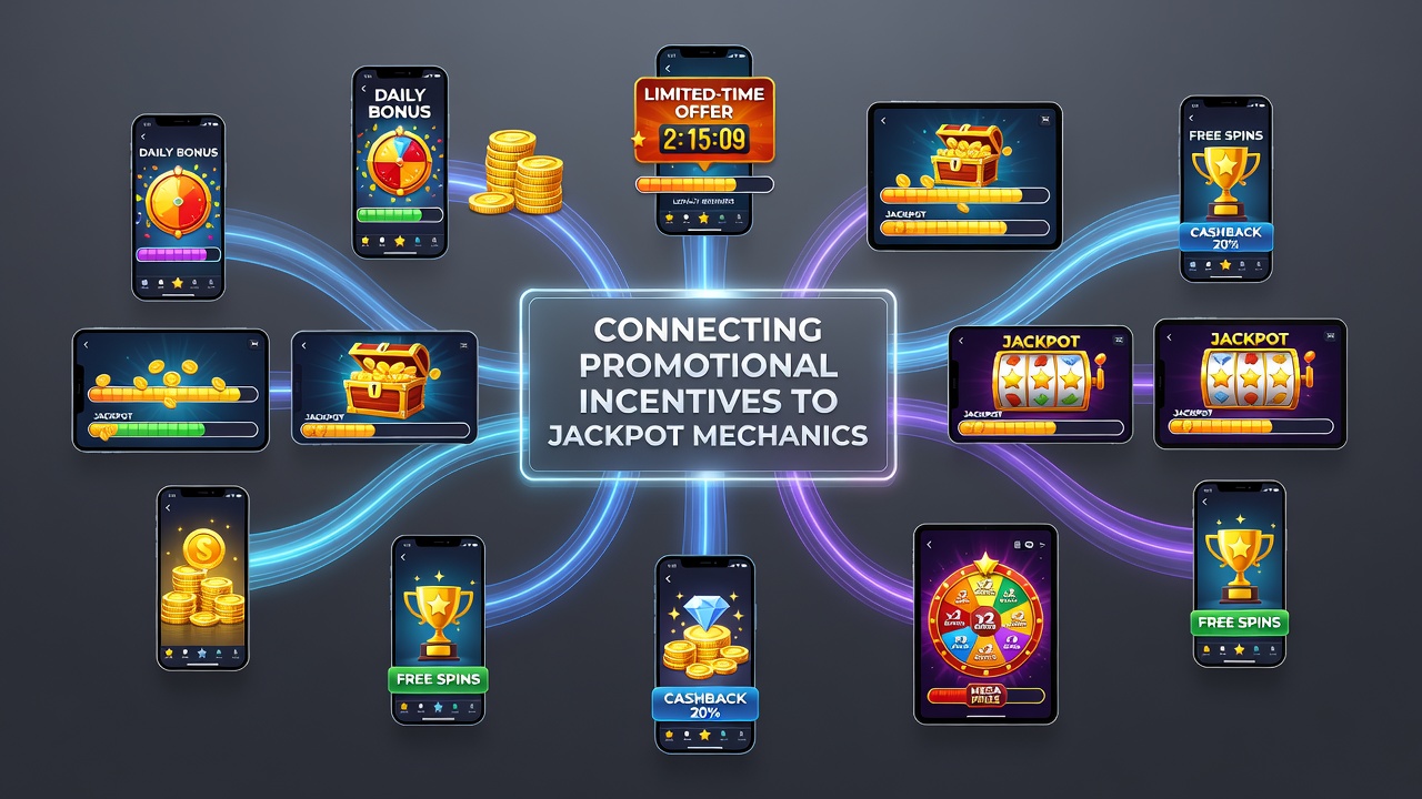 Diagram illustrating how bonus wagers feed into mobile jackpot pools