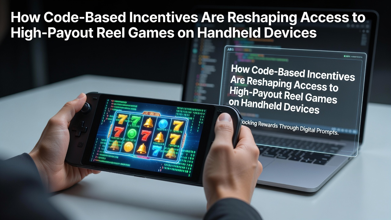 Mobile device displaying reel game interface with active promo code entry screen