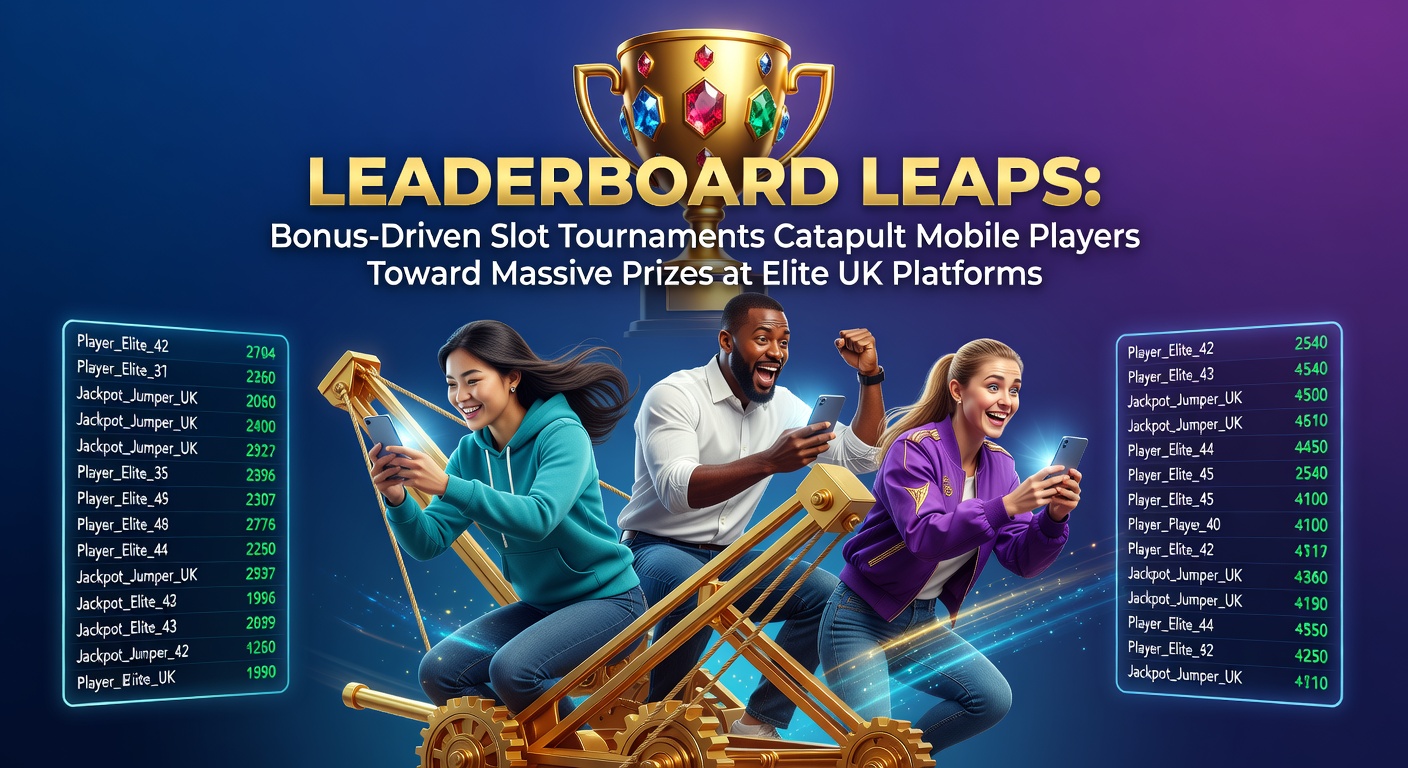 Mobile slot players climbing leaderboards in intense tournament action on a vibrant casino app interface