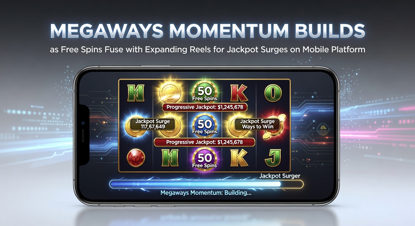 Mobile jackpot surge in a Megaways slot, with free spins triggering reel expansions and progressive meters nearing maximum payout amid vibrant animations