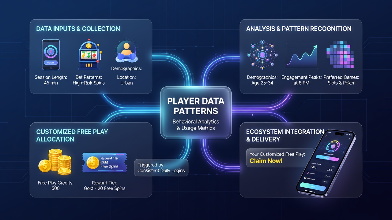 Graph displaying correlation between player behavior clusters and redemption rates for personalized free play offers