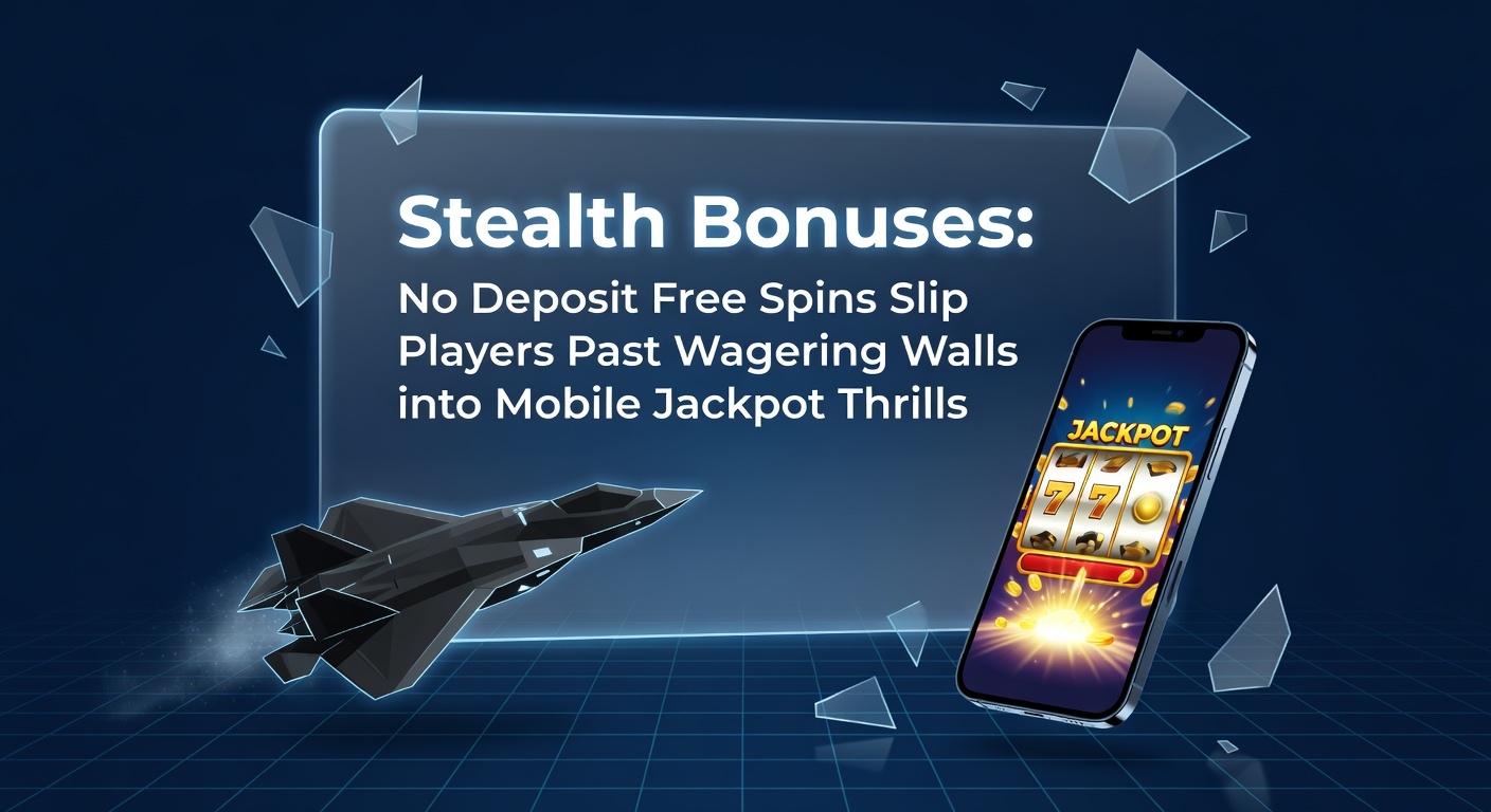 Close-up of a mobile casino app displaying no-deposit free spins offer alongside a glowing progressive jackpot meter