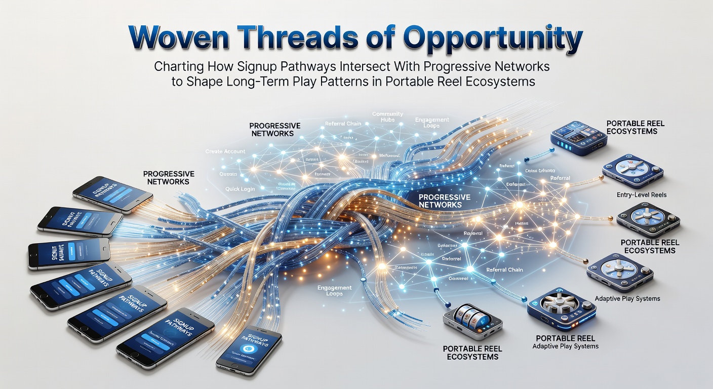 Diagram showing interconnected signup pathways and progressive jackpot networks in mobile slot ecosystems